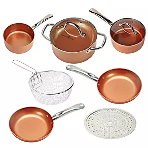 Best Red Copper 10 Piece Ceramic Cookware Set