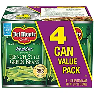 Del Monte Canned Fresh Cut Blue Lake French Style Green Beans, 14.5 Ounce (Pack of 4)