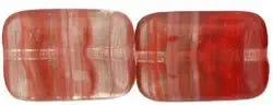 Czech Polished Rectangle Table Cut Beads 12/8mm HurriCane Glass - Cinnamon Stripes (10)