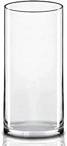 CYS EXCEL Glass Cylinder Vase, Floating Candle Holder, Flower vase, Decorative Centerpiece for Home, Business, Events or Weddings (Pack of 1) 6" Wide x 16" Tall