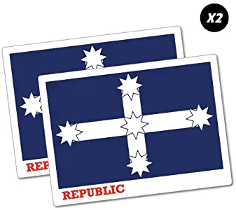 2X EUREKA REPUBLIC FLAGS Sticker Aussie Car Flag 4x4 Funny Ute CFMEU