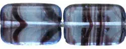 Czech Polished Rectangle Table Cut Beads 12/8mm HurriCane Glass - Light Sapphire/Amethyst (10)
