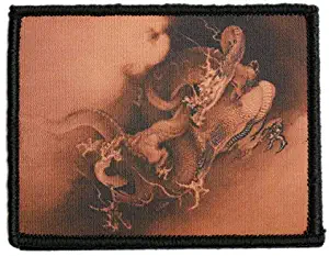 Morale Patch Hook and Loop Hogai Kano Ukiyo-e Dragon Japanese A0532