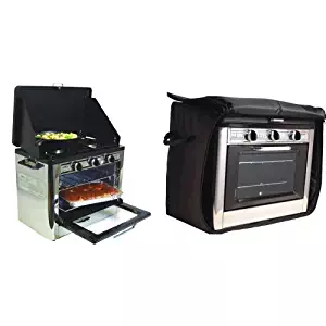 Camp Chef Camping Outdoor Oven with 2 Burner Camping Stove and Camp Chef Outdoor Camp Oven Bag Fits C-Oven (Black) Bundle