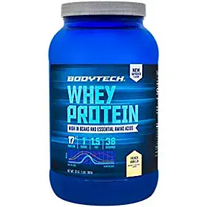 BodyTech Whey Protein Powder with 17 Grams of Protein per Serving Amino Acids Ideal for PostWorkout Muscle Building, Contains Milk Soy Vanilla (2 Pound)