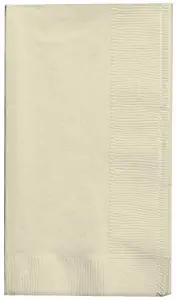 Creative Converting Touch of Color 100 Count 2-Ply Paper Dinner Napkins, Ivory , 16