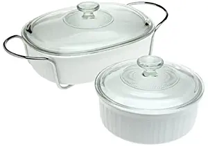 CorningWare 6109046 French White 5-Piece Serving Bake and Serve Set