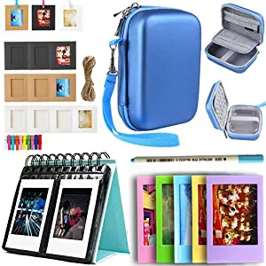 Accessories Bundle Compatible with HP Sprocket Portable Photo Printer(2nd Edition) - [HP Sprocket Case+Photo Album+Wall Hanging Frame+Table Frame+ Pens] - Blue