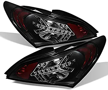 For 10-12 Genesis Coupe Black Bezel Rear LED Tail Lights Brake Lamps Replacement Left + Right Pair