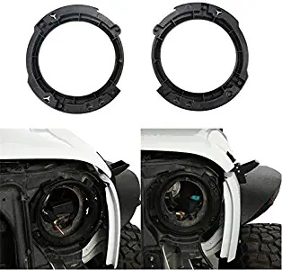 Black Left & Right Headlight Brackets Mount Buckets For 2007-2017 Jeep Wrangler JK