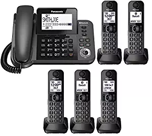 Panasonic KX-TGF383M plus two KX-TGFA30M handsets DECT 6.0 Plus Corded / Cordless 5-Handset Landline Telephone System (KX-TGF383M+2, KX-TGF382M+3, KX-TGF380M+4) (Certified Refurbished)