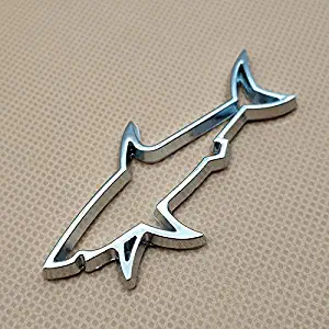 Metal Fin Shark Car Emblem Auto SUV Fish Badge Sticker Accessories (silver)
