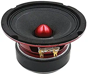 DS18 PRO-X5.4BM Loudspeaker - 5.25", Midrange, Red Aluminum Bullet, 300W Max, 150W RMS, 4 Ohms - Premium Quality Audio Door Speakers for Car or Truck Stereo Sound System (1 Speaker)