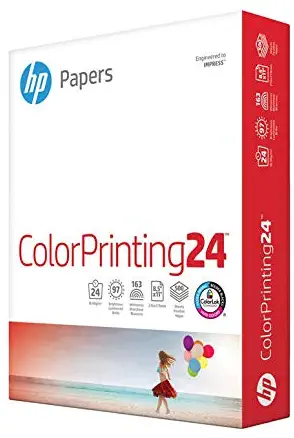 HP Printer Paper 8.5x11 ColorPrinting 24 lb 1 Ream 500 Sheets 97 Bright Made in USA FSC Certified Copy Paper HP Compatible 202000R