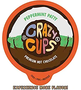 Crazy Cups Seasonal Hot Chocolate, Peppermint Patty Premium Hot Chocolate Hot Cocoa, Single Serve Cups for Keurig K Cup Brewers, 22 Count