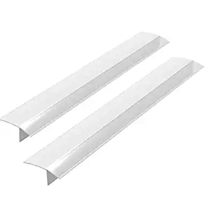 2 Pack Standard 25 Inch Kitchen Stove Gap Filler Cover - Premium Silicone Spill Guard for Stovetop, Counter, Oven, Washer, Dryer, Washing Machine and More, Translucent White, by ITEMporia