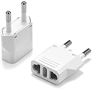 United States to South Korea Travel Power Adapter to Connect North American Electrical Plugs to Korean outlets For Cell Phones, Tablets, eReaders, and More (2-Pack, White)