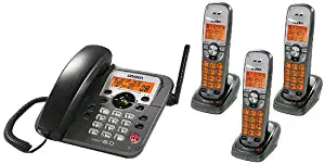 Uniden DECT1588-3T DECT 6.0 Corded/Cordless Digital Answering System with Dual Keypad and Cordless Handset and Chargers