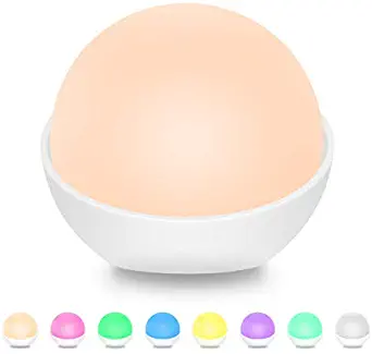 Night Lights for Kids, Tensun Desk Lamp Dimmable RGB Eight Colors + Three Gear Brightness Silicone Baby Nightlight Built-in 1500mAh Battery USB Rechargeable Bedroom Touch Light for Working, Reading