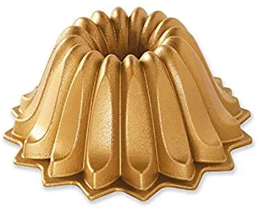 Nordic Ware 84177 Lotus Bundt Cake Pan, One Size, Gold