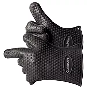 Cuisinart CGM-520 Heat Resistant Silicone Gloves, Black (2-Pack)