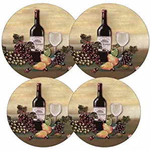 Reston Lloyd Electric Stove Burner Covers, Set of 4, Wine and Vines All-Over Pattern