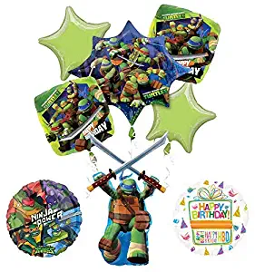 Mayflower Products Teenage Mutant Ninja Turtles Birthday Party Supplies TMNT Leonardo Balloon Bouquet Decorations