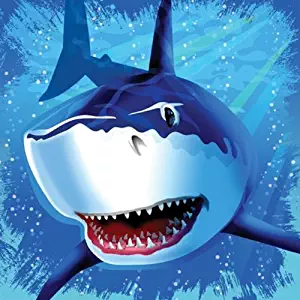 16-Count Paper Lunch Napkins, Shark Splash