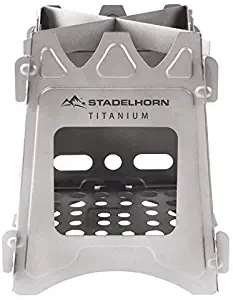 STADELHORN Titanium Minimalist Wood Stove Ultralight 100% Pure Titanium Portable & Foldable for Camping, Backpacking, Hiking, and Bushcraft Survival. Stronger and Lighter vs Steel, weighs only 7.3 oz.