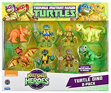 Teenage Mutant Ninja Turtles TMNT Half Shell Heroes Turtle Dino Action Figure 8-Pack