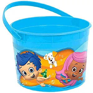 amscan Lovely Bubble Guppies Blue Plastic Birthday Party Favour Container Toy and Prize, 4