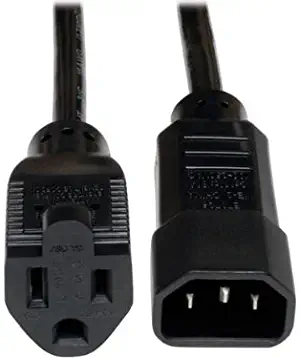 Tripp Lite Standard Computer Power Cord 10A, 18AWG (IEC-320-C14 to NEMA 5-15R) 1-ft.(P002-001-10A)