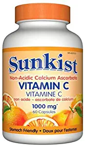 Sunkist Stomach-Friendly Vitamin C Capsules, 1000 mg, 60 Count