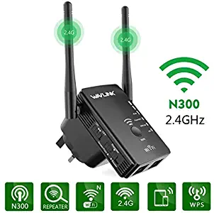 WAVLINK Wi-Fi Range Extender Repeater/Wireless Access Point/Router 3 in 1, 【2.4G 300Mbps】 Internet Signal Booster WiFi Amplifier for Whole Home WiFi Coverage, No WiFi Dead Zone for Working from Home