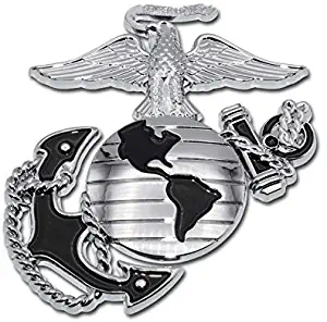 Elektroplate Marines Premium Anchor Black Chrome Auto Emblem