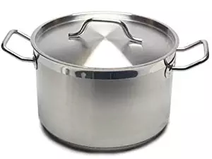 New Professional Commercial Grade 12 QT (Quart) Heavy-Gauge Stainless Steel Stock Pot, 3-Ply Clad Base, Induction Ready, With Lid Cover NSF Certified Item