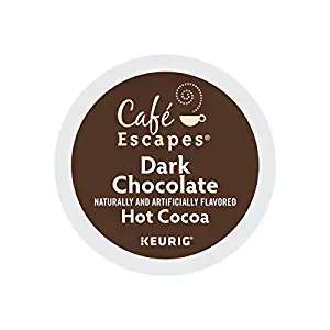 Cafe Escapes, Dark Chocolate Hot Cocoa, Single-Serve Keurig K-Cup Pods, 96 Count (4 Boxes of 24 Pods)