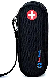 PracMedic Bags EpiPen Carrying Case, Compact - Holds 2 EpiPens or Auvi-Q and Asthma Inhaler - Immediate Access to Allergy Medications During Emergency Situations for Kids and Adults (Black)