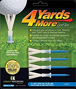 Green Keepers 4 Yards More Golf Tee, 3 1/4 Inch, Blue