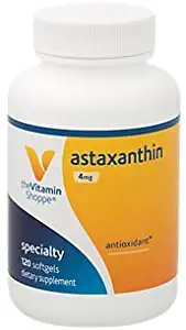 Astaxanthin (Solasta™) Branded Ingredient 4mg Antioxidant from MicroAlgae That Supports Brain Heart Health and Skin for Healthy Aging (120 Softgels) by The Vitamin Shoppe