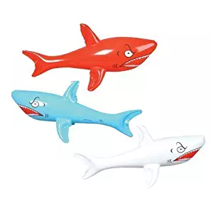 Set of 6 Inflatable Sharks 24" / Birthday Party Decorations Favors/Decor / by RIN