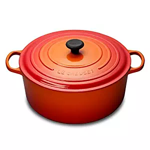 Le Creuset LS2501-342 Enameled Cast Iron 13.25 quart Signature Round Dutch Oven, Flame