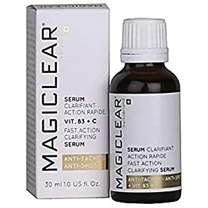 Luxury Serum Dark spot remover for face and body, Acne scar removal serum. Lightening whitening clarifying organic serum anti age Vitamin C.Best Swiss brand Magiclear 30 ml. 100% result guarantee.