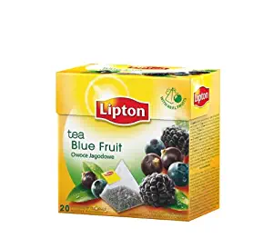 [Pack of 6] Lipton Black Tea - Blue Fruit - Premium Pyramid Tea Bags (20 Count Box)