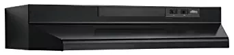 Broan 433023 ADA Capable 4-Way Convertible Under-Cabinet Range Hood, 30-Inch, Black Steel