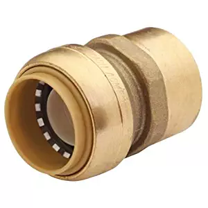 SharkBite U094LFA Straight Connector Plumbing Fitting, Female Adapter, 1 Inch by 1 Inch, FNPT, PEX Fittings, Push-to-Connect, Copper, CPVC
