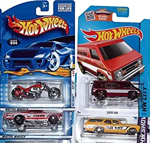 Hot Wheels, Die Cast Car 4 Pack Variety Bundle, 4 Different Cars From 4 Different Years Ranging from 1998-2015. 2 hotwheel cars from older years, and 2 hotwheel cars from newer years