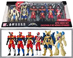 Power Rangers Super Ninja Steel Epic Hero Action Figure 6 Pack with Red Ranger