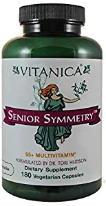 Vitanica, Senior Symmetry, 65 Years and Up Multivitamins and Minerals, Vegan, 180 Capsules