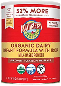 Earth's Best Organic Dairy Infant Powder Formula with Iron, Omega-3 DHA and Omega-6 ARA, 35 Ounce